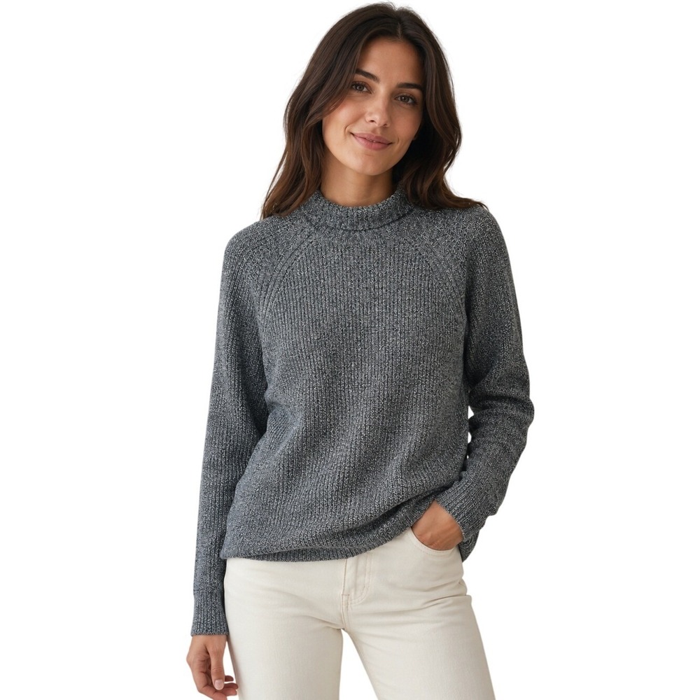 Banana Republic Wool Blend Sweater Womens M Gray Quiet Luxury Minimalist Capsule